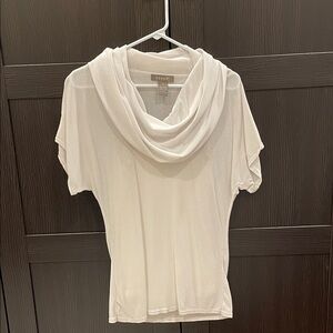 Kenar White Cowl Neck Blouse